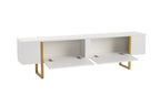 Serenity - TV Stand - White/Gold