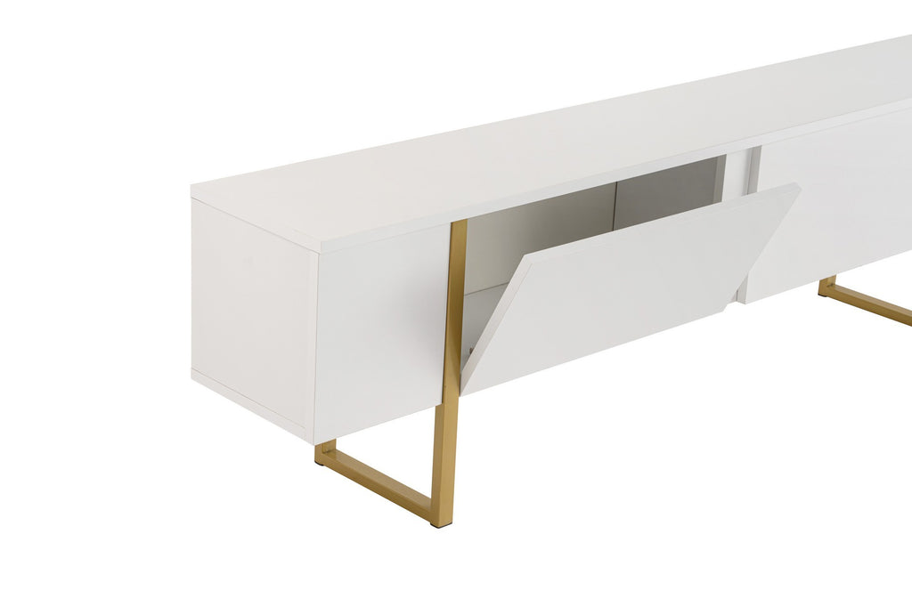 Serenity - TV Stand - White/Gold
