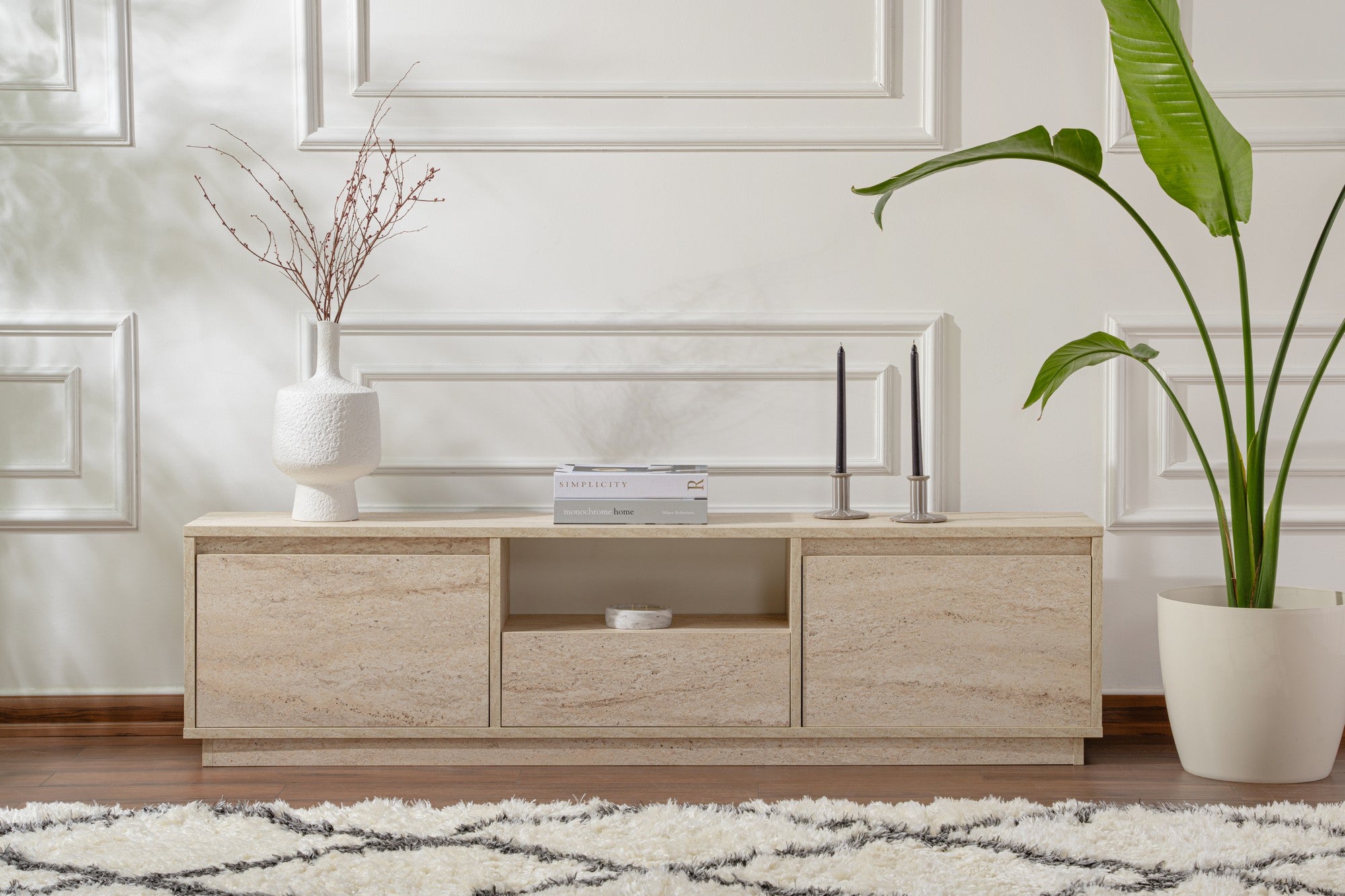 Vanguard - TV Unit - Travertine