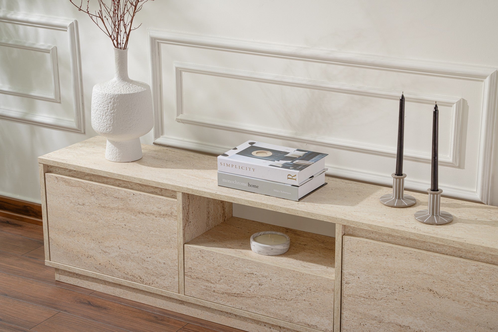 Vanguard - TV Unit - Travertine