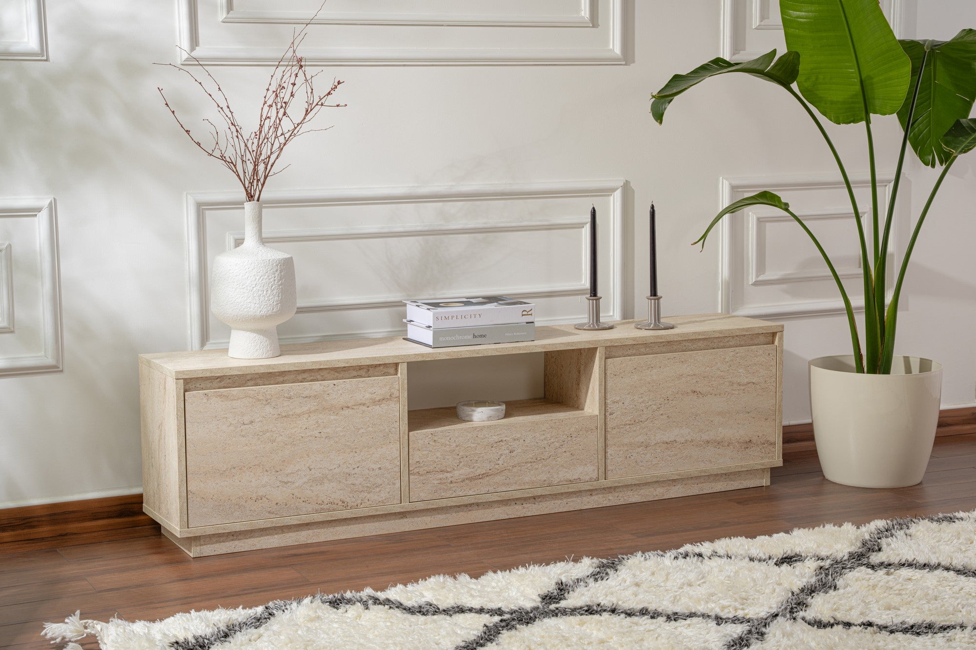 Vanguard - TV Unit - Travertine