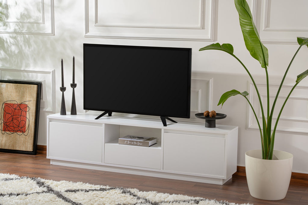 Vanguard - TV Stand - Natural White