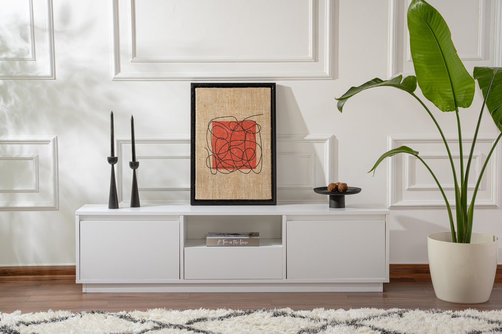 Vanguard - TV Stand - Natural White