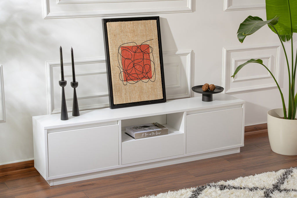 Vanguard - TV Stand - Natural White