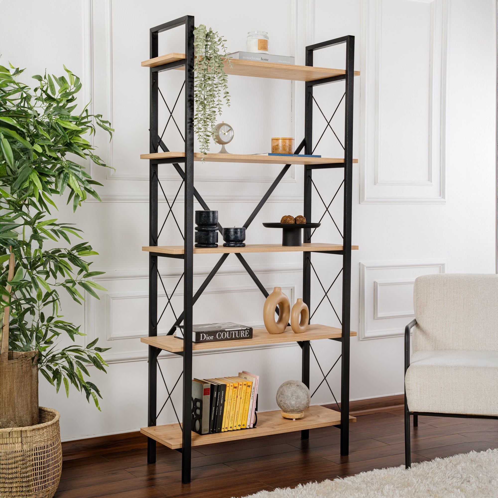 Elysian - Bookcase - Oak/Black