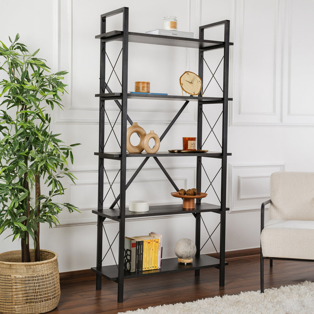 Elysian - Bookshelf - Black Wood/Black