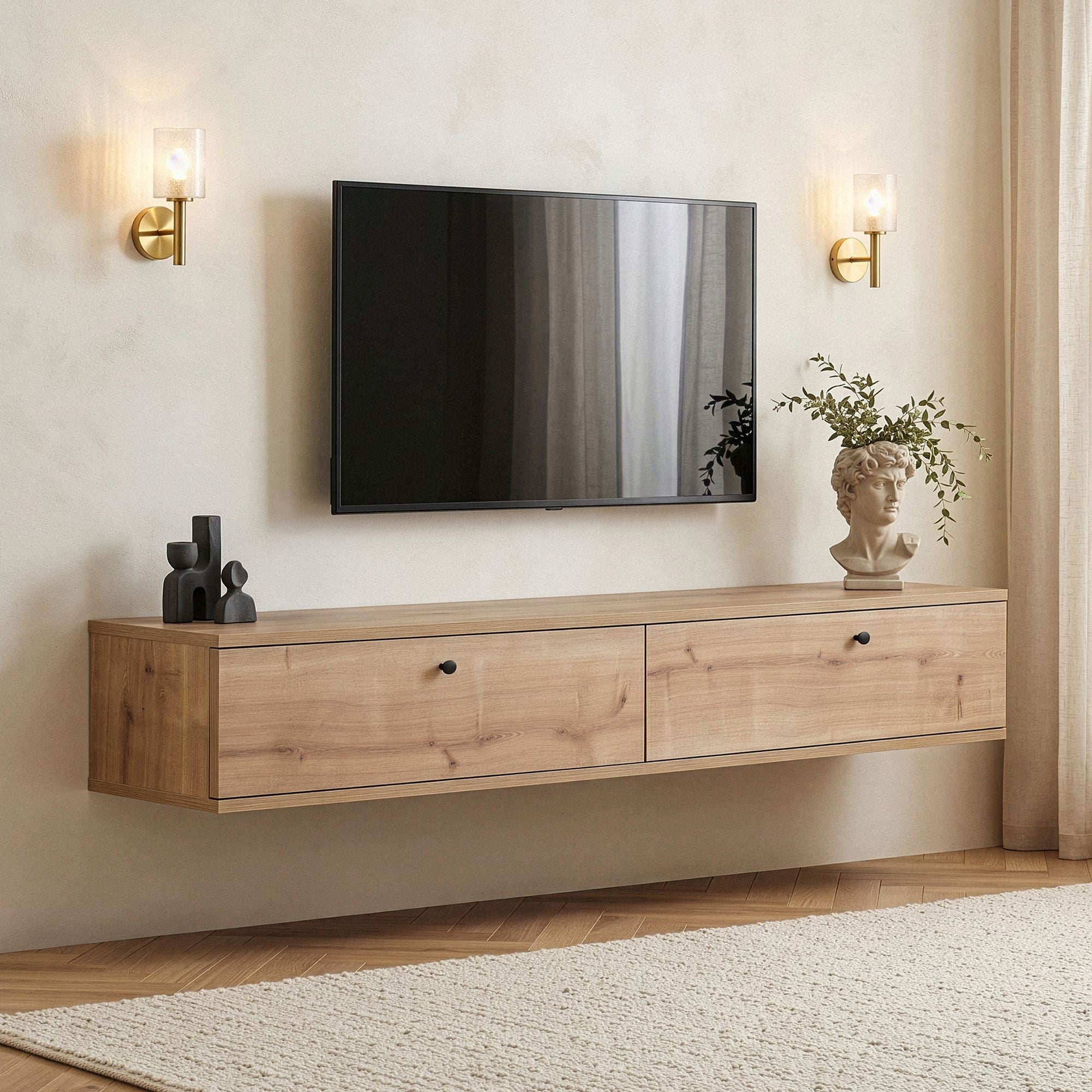 Meubles Tv Ligne 160 - Chêne Saphir
