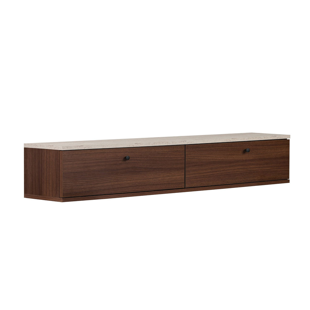 Meubles Tv Ligne 160 - Travertin / Noyer