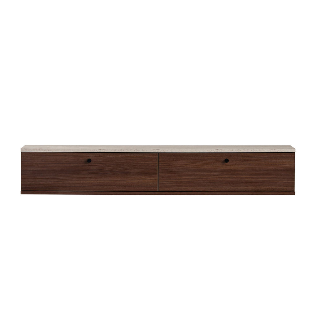 Meubles Tv Ligne 160 - Travertin / Noyer