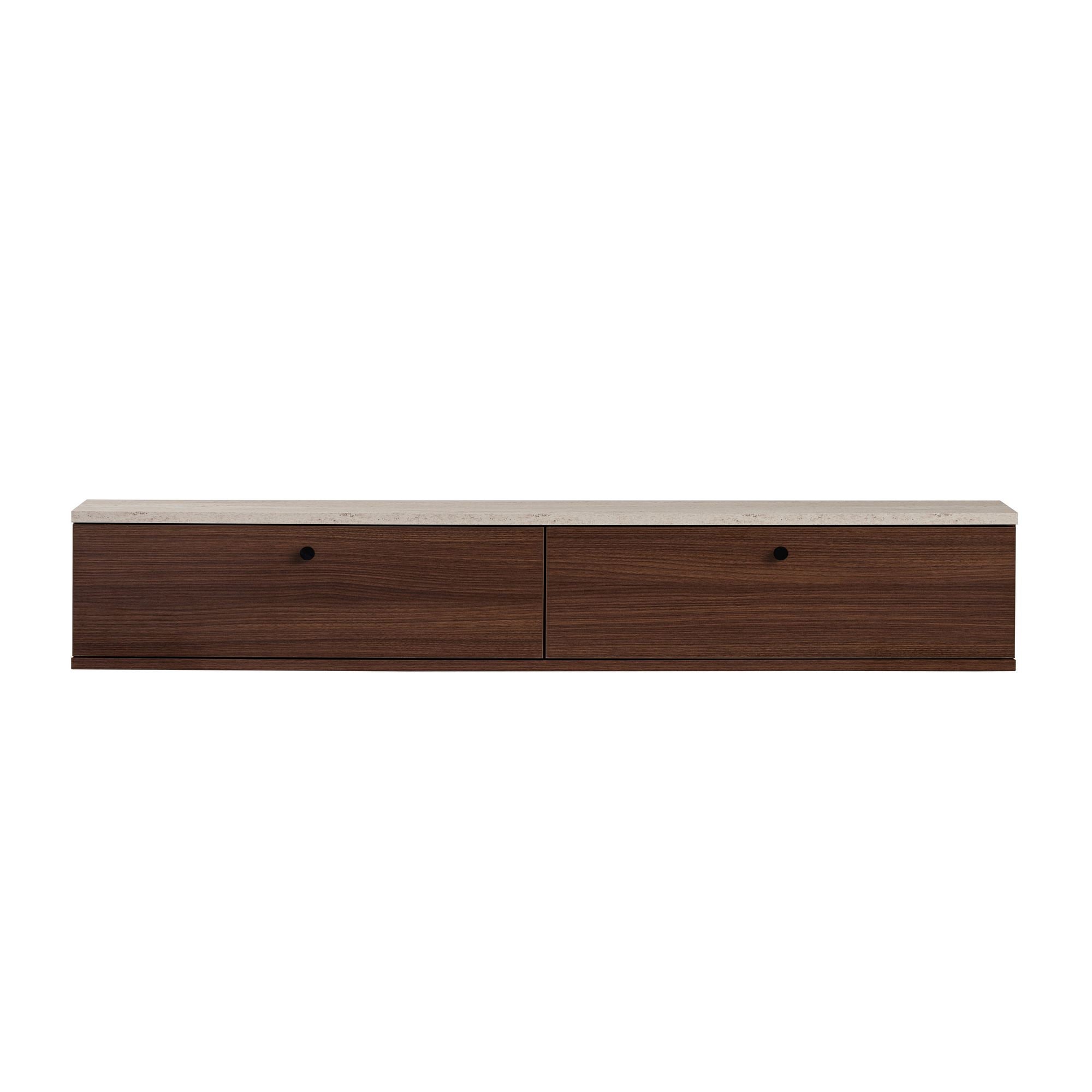 Meubles Tv Ligne 160 - Travertin / Noyer