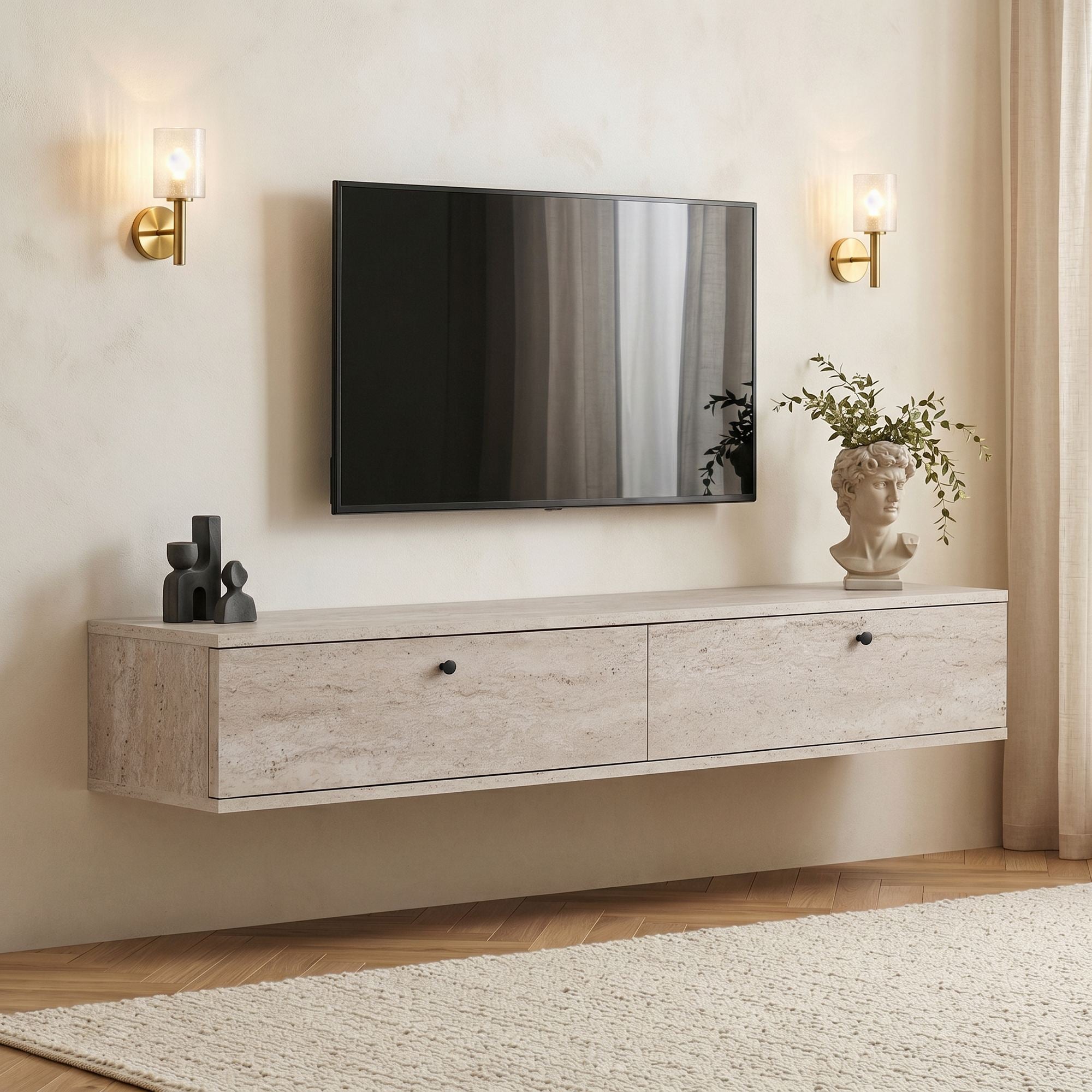 Meubles Tv Ligne 160 - Travertin