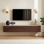 Meubles Tv Ligne 140 - Travertin / Noyer