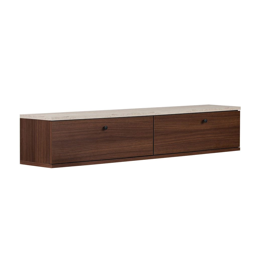 Meubles Tv Ligne 140 - Travertin / Noyer