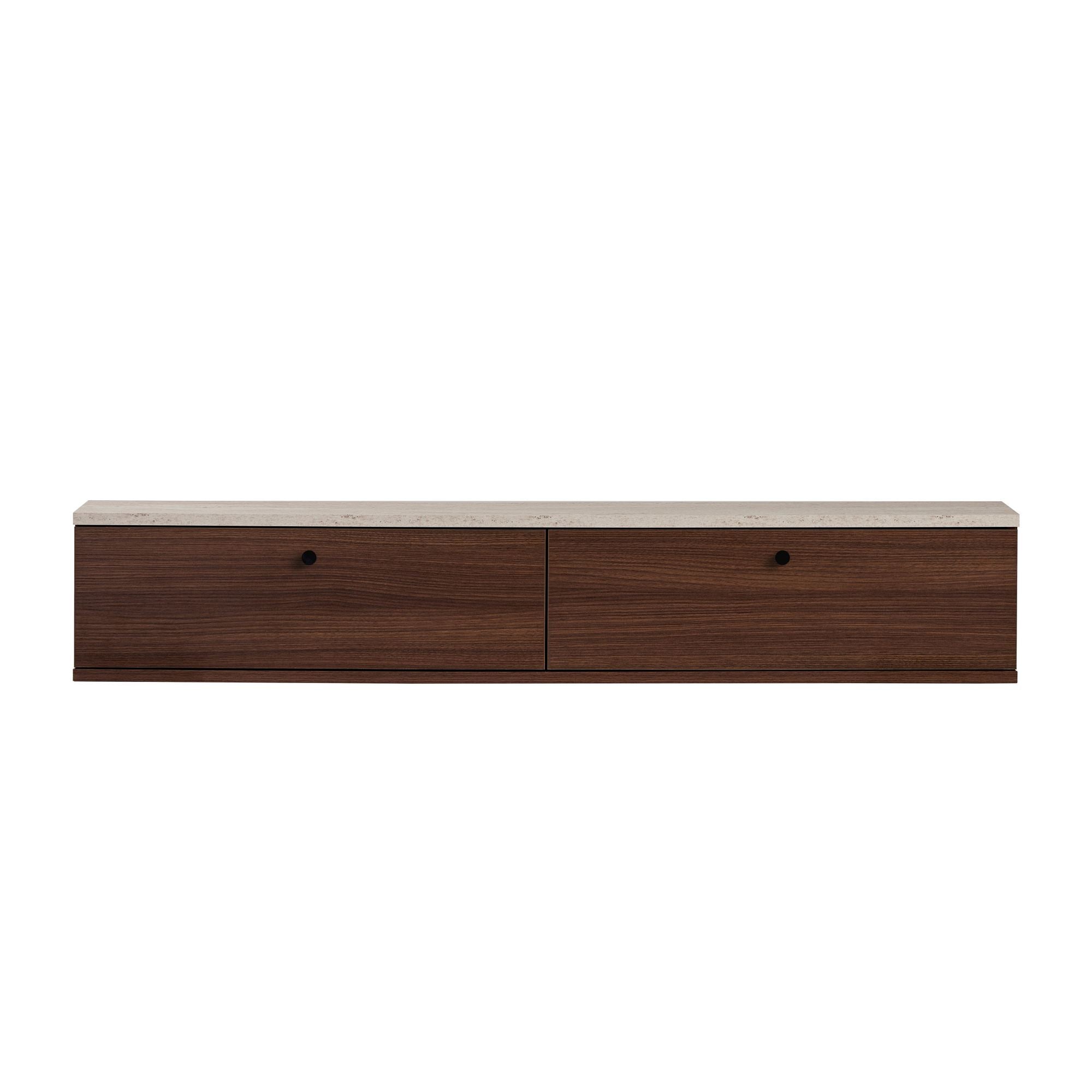 Meubles Tv Ligne 140 - Travertin / Noyer