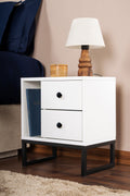 Glimmer - Bedside Table - White/Black