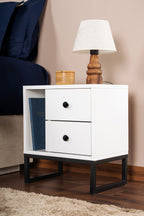 Glimmer - Bedside Table - White/Black