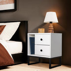 Glimmer - Bedside Table - White/Black