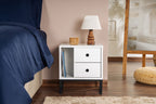 Glimmer - Bedside Table - White/Black