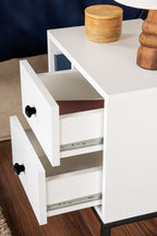 Glimmer - Bedside Table - White/Black