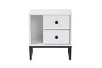 Glimmer - Bedside Table - White/Black