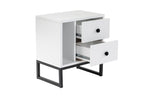 Glimmer - Bedside Table - White/Black