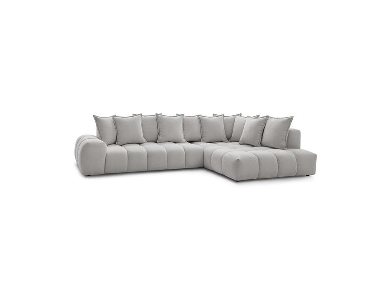 Canapé D'Angle Fixe - Everest - Tissu Texturé - Angle Droit - 10 Coussins