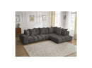 Canapé D'Angle Fixe - Everest - Tissu Texturé - Angle Droit - 10 Coussins