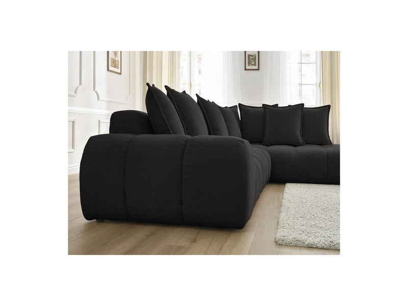 Canapé D'Angle Fixe - Everest - Tissu Texturé - Angle Droit - 10 Coussins