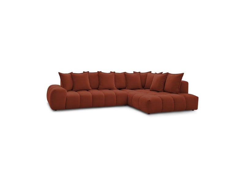 Canapé D'Angle Fixe - Everest - Tissu Texturé - Angle Droit - 10 Coussins