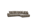 Canapé D'Angle Fixe - Everest - Tissu Texturé - Angle Droit - 10 Coussins
