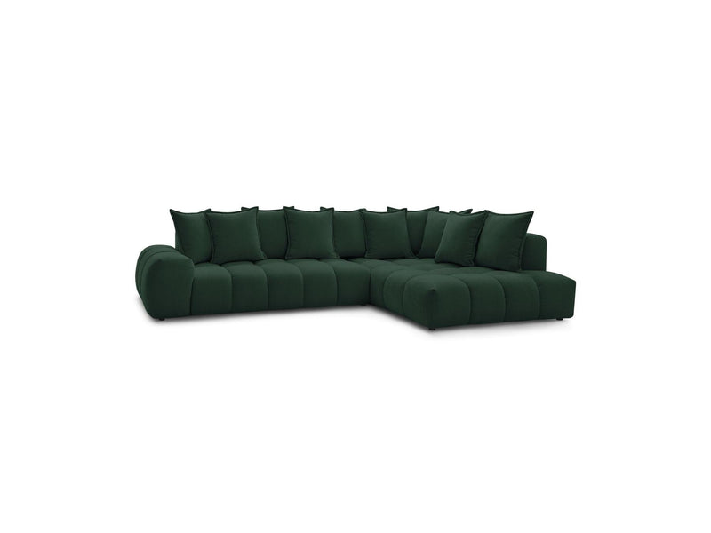 Canapé D'Angle Fixe - Everest - Tissu Texturé - Angle Droit - 10 Coussins