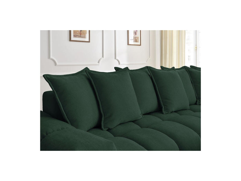 Canapé D'Angle Fixe - Everest - Tissu Texturé - Angle Droit - 10 Coussins