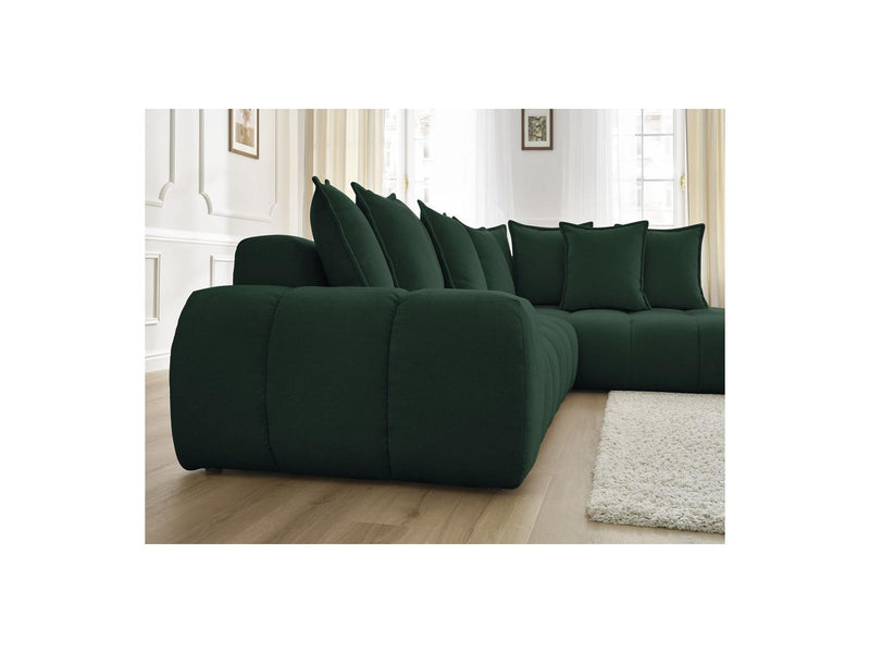 Canapé D'Angle Fixe - Everest - Tissu Texturé - Angle Droit - 10 Coussins