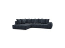Canapé D'Angle Fixe - Everest - Tissu Texturé - Angle Gauche - 10 Coussins