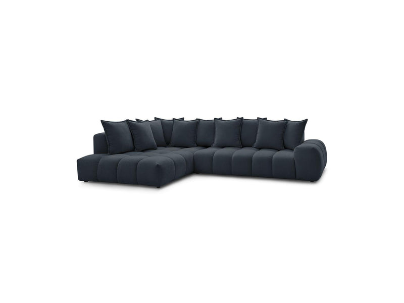 Canapé D'Angle Fixe - Everest - Tissu Texturé - Angle Gauche - 10 Coussins