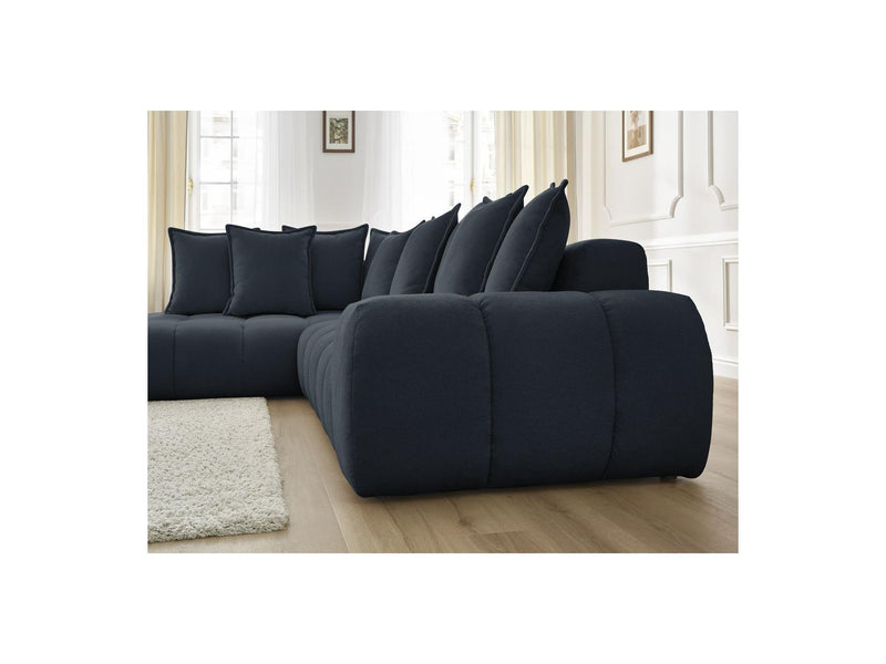 Canapé D'Angle Fixe - Everest - Tissu Texturé - Angle Gauche - 10 Coussins