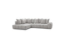 Canapé D'Angle Fixe - Everest - Tissu Texturé - Angle Gauche - 10 Coussins
