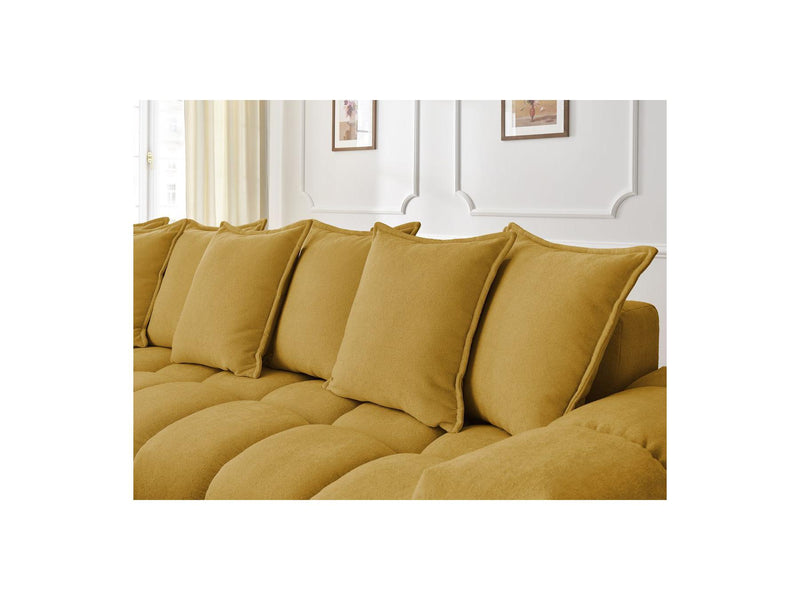 Canapé D'Angle Fixe - Everest - Tissu Texturé - Angle Gauche - 10 Coussins