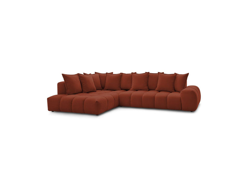 Canapé D'Angle Fixe - Everest - Tissu Texturé - Angle Gauche - 10 Coussins