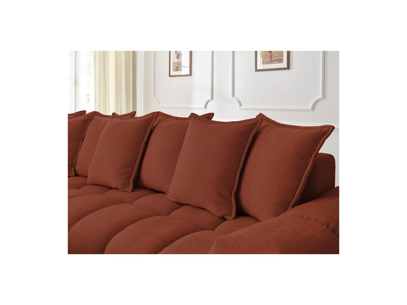 Canapé D'Angle Fixe - Everest - Tissu Texturé - Angle Gauche - 10 Coussins