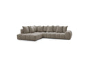 Canapé D'Angle Fixe - Everest - Tissu Texturé - Angle Gauche - 10 Coussins
