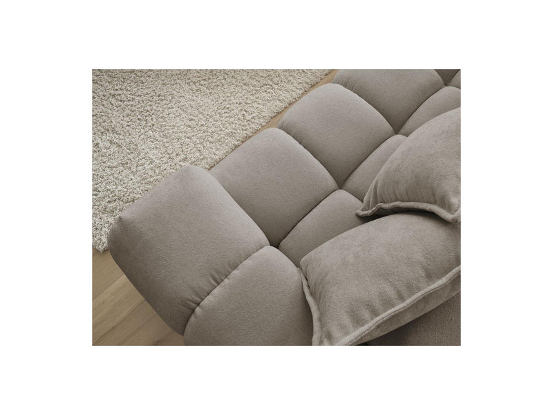 Canapé D'Angle Fixe - Everest - Tissu Texturé - Angle Gauche - 10 Coussins