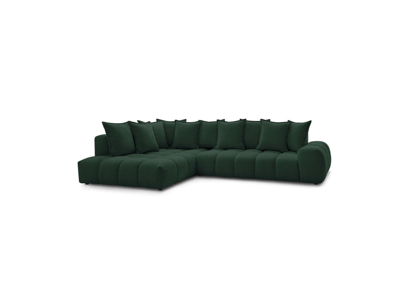 Canapé D'Angle Fixe - Everest - Tissu Texturé - Angle Gauche - 10 Coussins