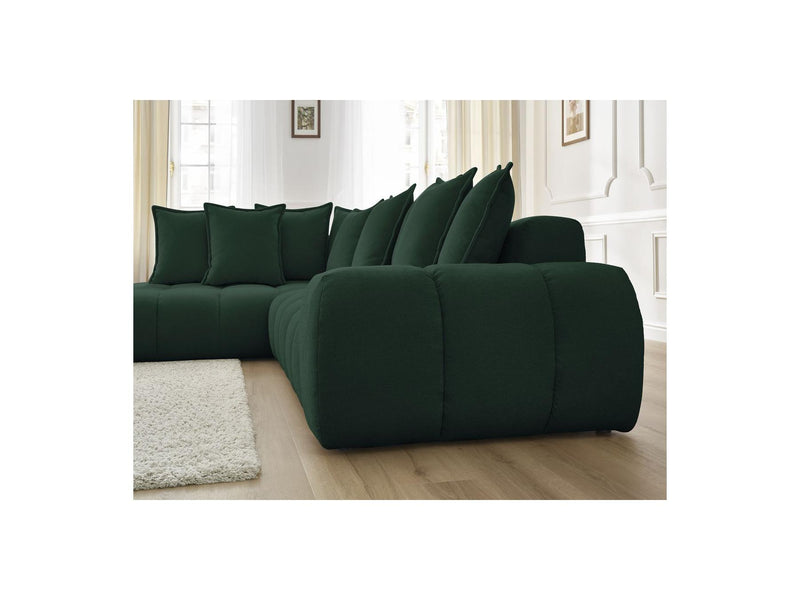 Canapé D'Angle Fixe - Everest - Tissu Texturé - Angle Gauche - 10 Coussins