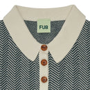 Fub - Polo Zigzag De Algodón Orgánico Crudo/Verde Profundo