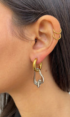 Leaf X Hoop Earrings