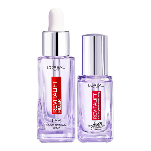 Anti-Aging Plumping Routine: Revitalift Filler Hyaluronic Acid Face & Eye Serum