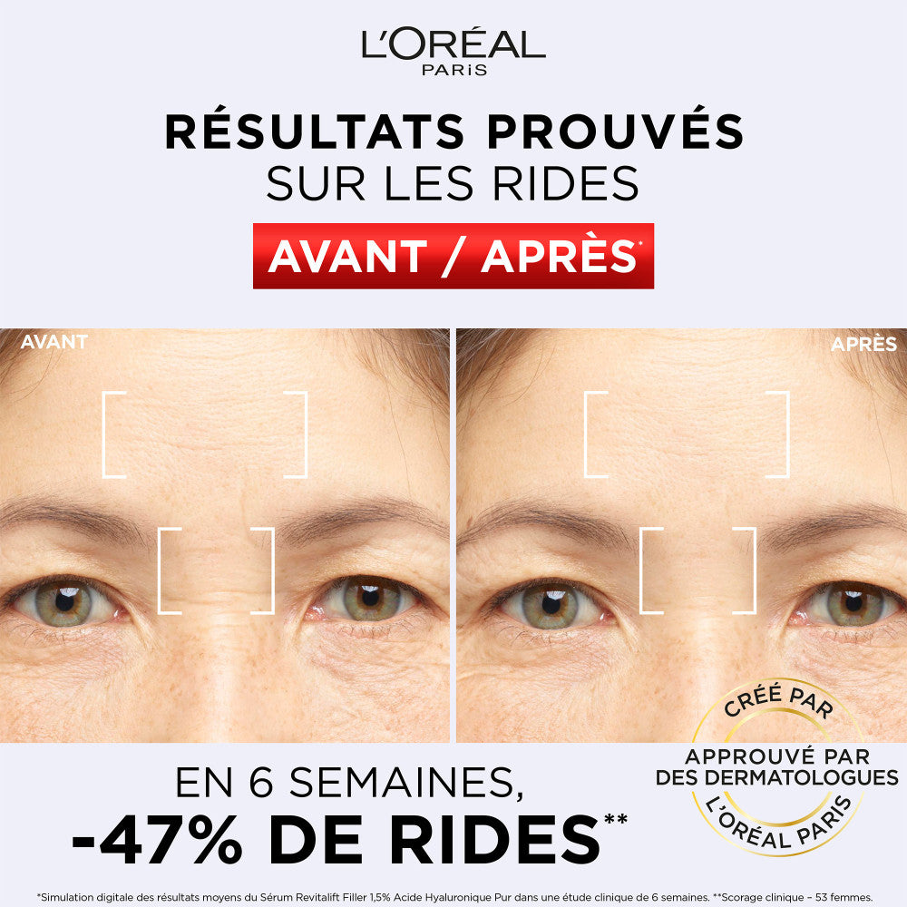 Suero antiarrugas de ácido hialurónico Revitalift Filler + suero de vitamina C pura al 12%