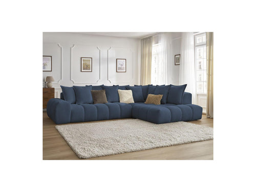 Canapé D'Angle Fixe - Everest - Tissu Chiné - Angle Droit - 10 Coussins