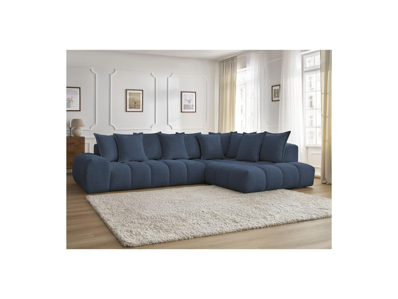 Canapé D'Angle Fixe - Everest - Tissu Chiné - Angle Droit - 10 Coussins